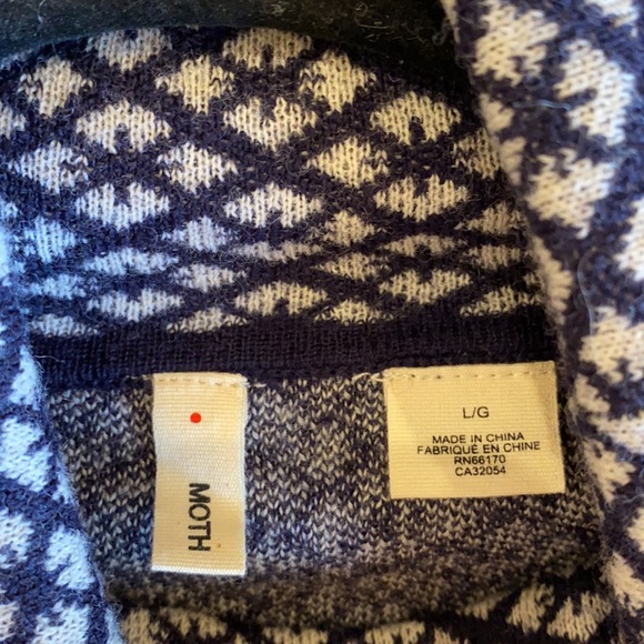 Anthro Moth Nightsnow Wool Turtleneck L - Picture 6 of 7